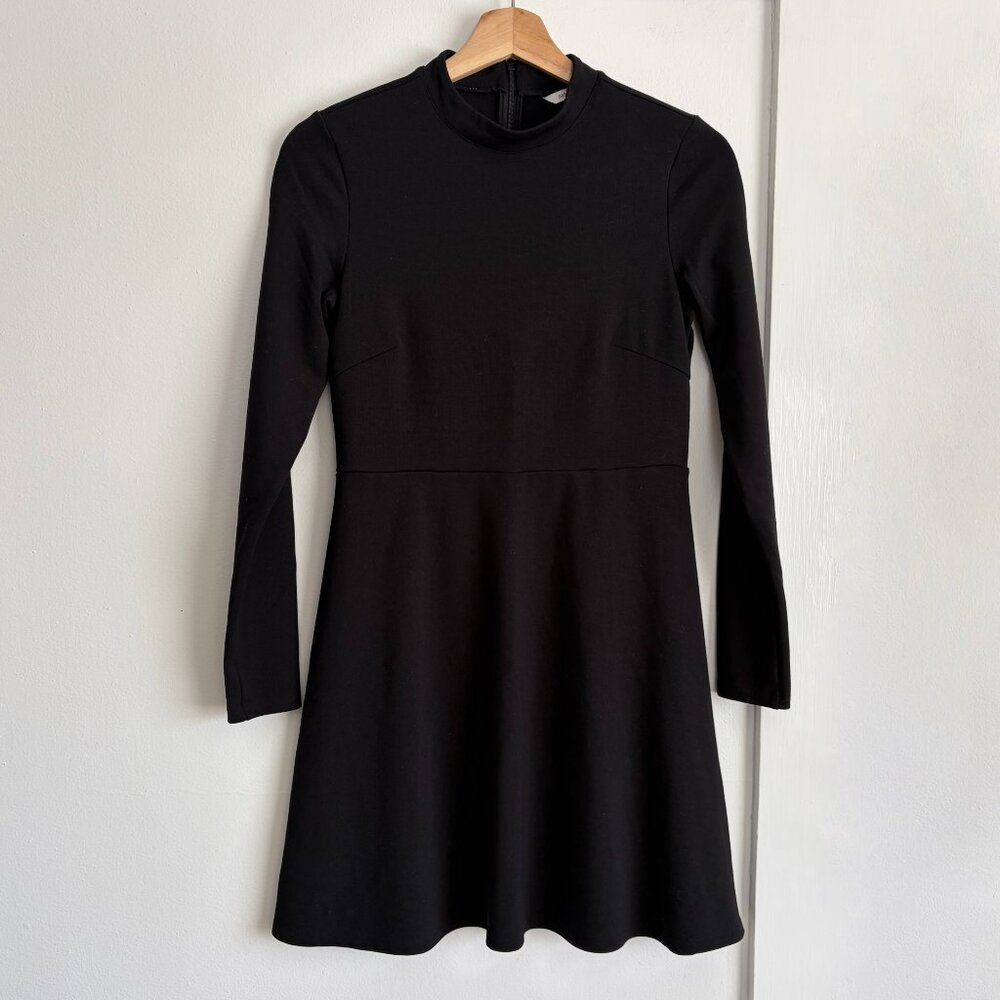 H&M Black Long Sleeve Skater Dress